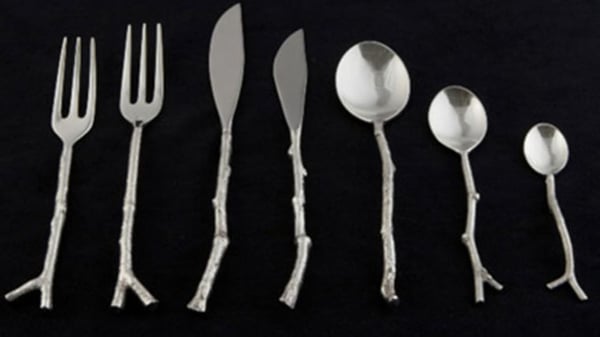 Twig Flatware. Outdoorsy Wedding. Dinner Reception