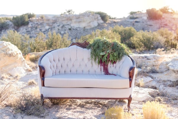 Maura Jane Photography. Darling Details Vintage Decor. Outdoor event rentals sofa at a wedding