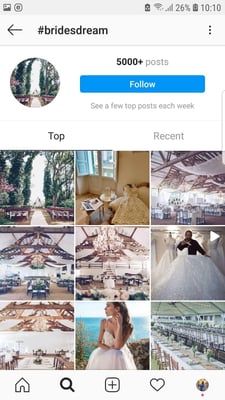 Hashtags on Instagram, #BridesDream