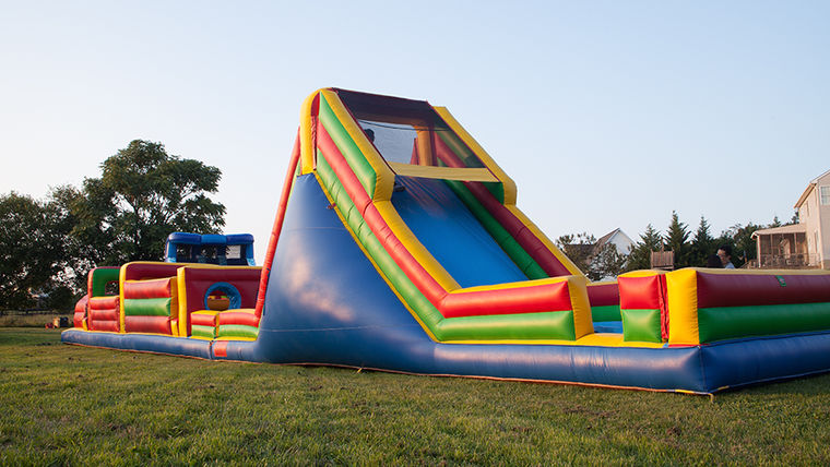 inflatable obstacle course pre-teen party