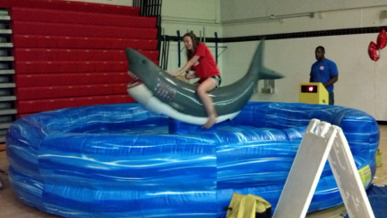 mechanical shark inflatable pre-teen party