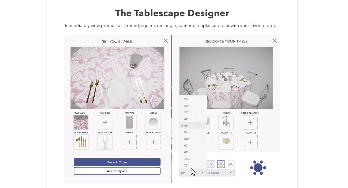 A1 Tablecloths Virtual Showroom from Merri